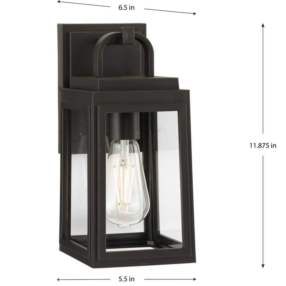 Grandbury Antique Bronze Outdoor Wall Lantern with Clear Glass
