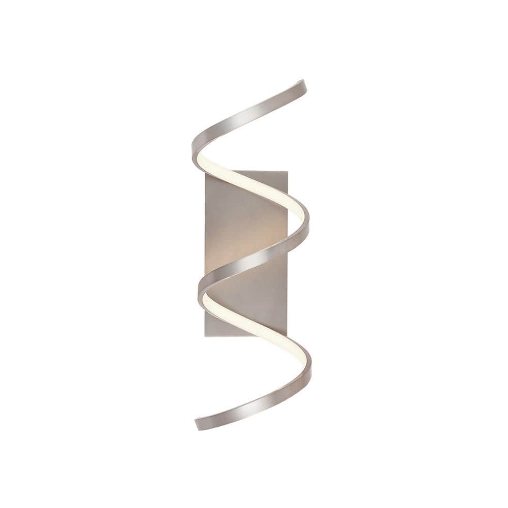 Antique Silver Helical LED Wall Sconce