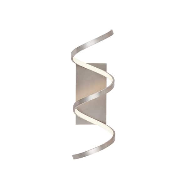 Synergy 24 in. 1 Light 28-Watt Antique Silver Integrated LED Wall Sconce