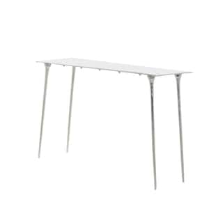 50 in. Silver Extra Large Rectangle Aluminum Console Table