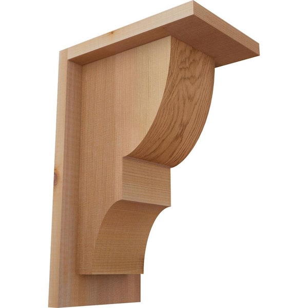Ekena Millwork 5-1/2 in. x 8 in. x 12 in. Western Red Cedar Ridgewood Smooth Corbel with Backplate