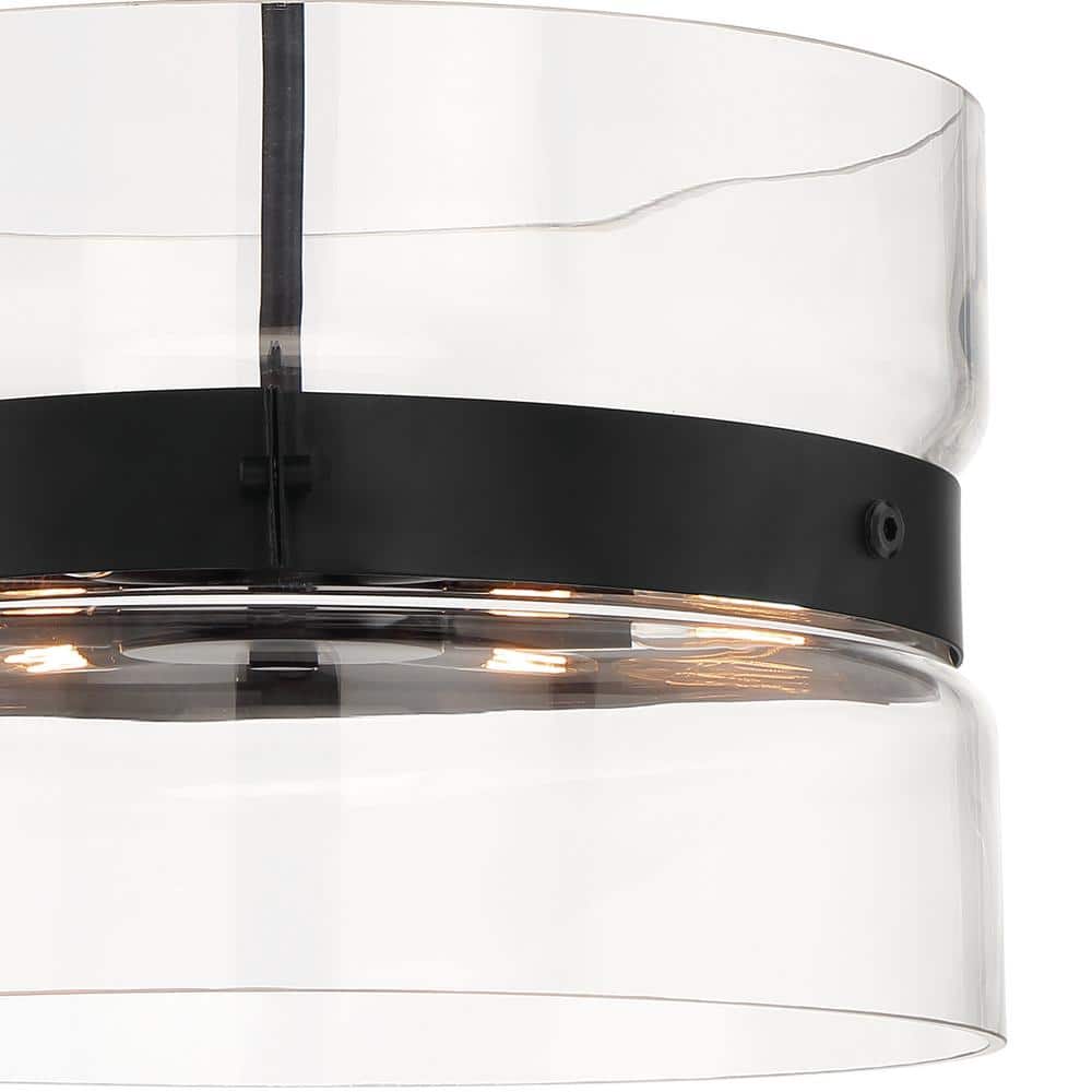 Midnight LA 6-Light Matte Black Glass Pendant