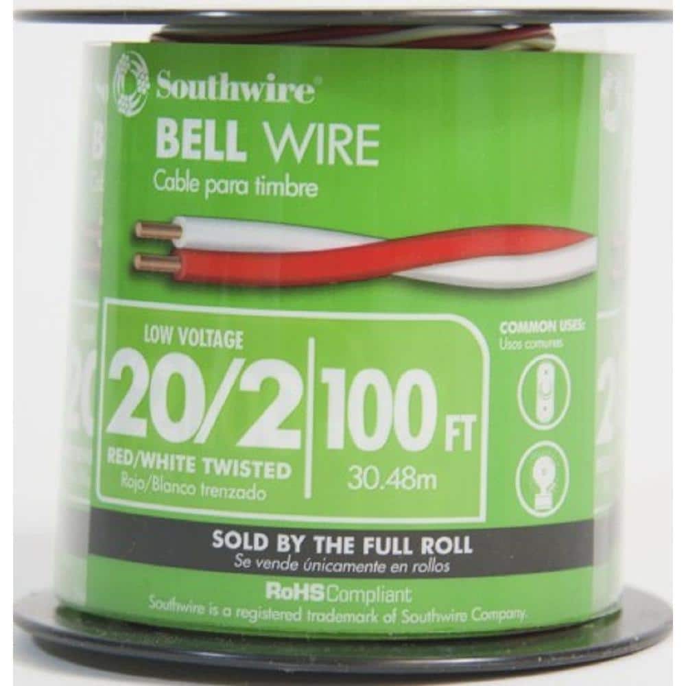 Southwire 64267201 Red/White Bell Wire, 50 Foot 