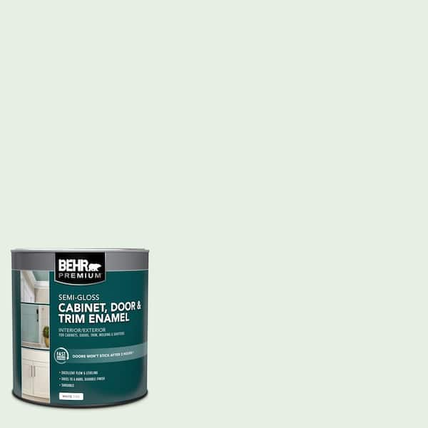BEHR PREMIUM 1 qt. #S400-1 At Ease Semi-Gloss Enamel Interior/Exterior Cabinet, Door & Trim Paint