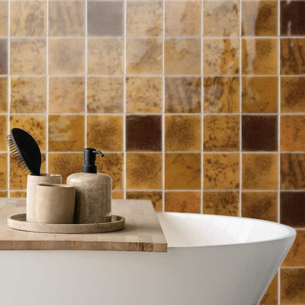 Menorca Rust 4 in. x 4 in. Ceramic Wall Tile (6.6 sq. ft. /Case)