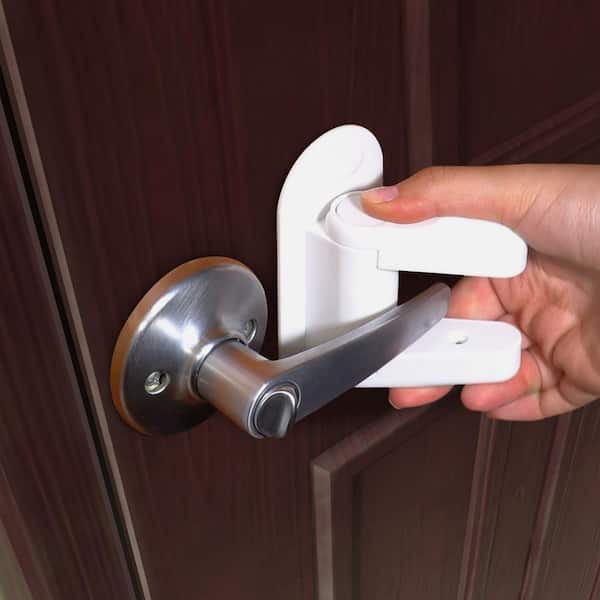 Homelove Door Lever Baby Safety Lock Baby Proofing Door Locks for Kids  Safety, 2 Pack Improved Childproof Door Lever Lock, 3M Adhesive No Drilling Child  Safety Door Handle Lock (White) 