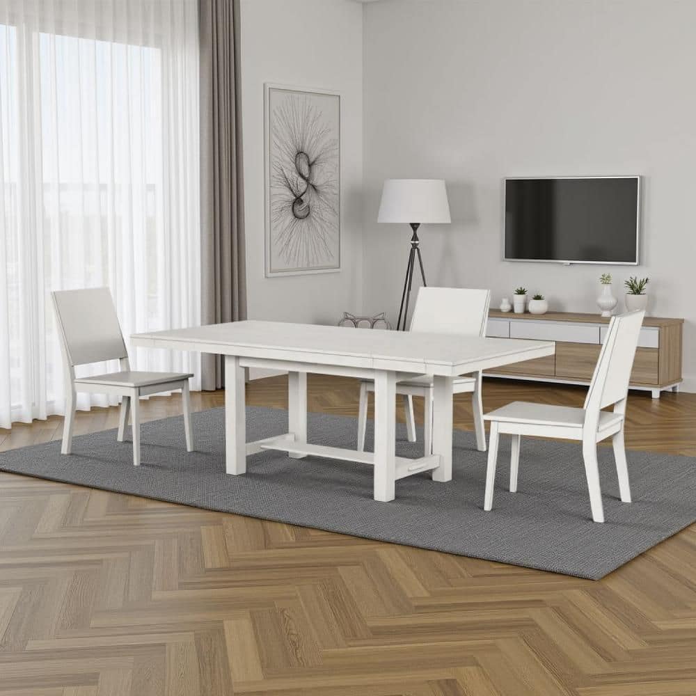 Rone Modern & Contemporary Rustic White Oak Wood 30.5 in. Trestle Base Dining Table Seats 6 price history on PriceWatchPro
