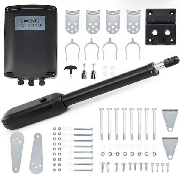 DOORADO Automatic Single Swing Gate Opener Kit with 2 remotes-1100lb, 20ft