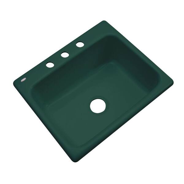 Thermocast Inverness Drop-In Acrylic 25 in. 3-Hole Single Bowl Kitchen Sink in Rain Forest
