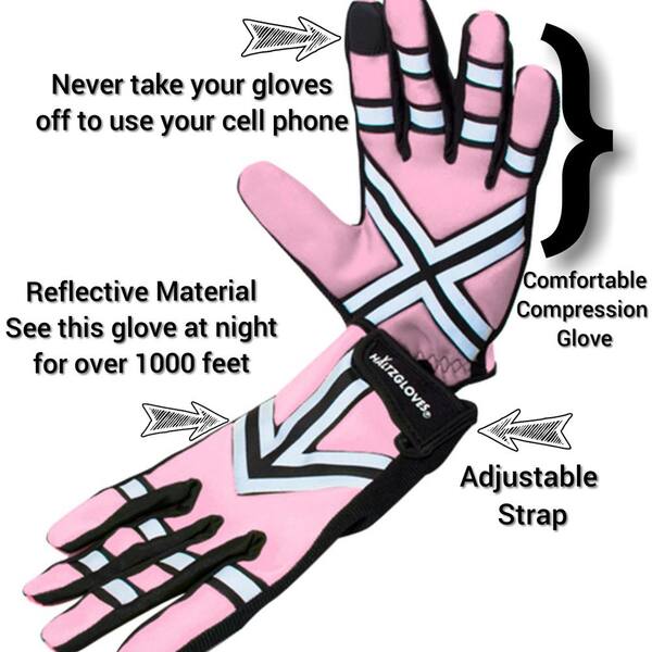 HALTZGLOVES INC Large Pink Reflective Microfiber Multi-Purpose