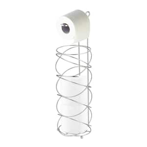 Spiral Freestanding Dispensing Toilet Paper Holder in Satin Nickel