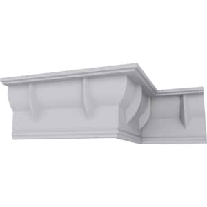 SAMPLE - 2-3/8 in. x 12 in. x 4-3/4 in. Polyurethane Deco Crown Moulding