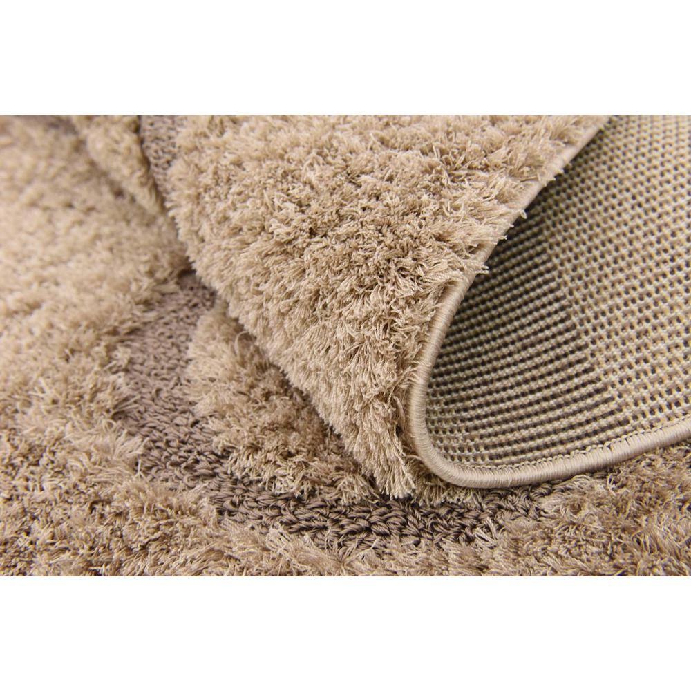 Light Brown Floral Shag Easy-Care Rectangular Area Rug, 9' x 12'