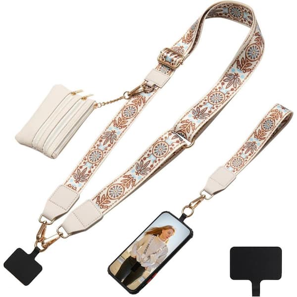 OBJLGEV Crossbody Phone Strap with Zippered Pouch Adjustable Lanyard Clip and Go Wrist Strap with Wallet Pouch