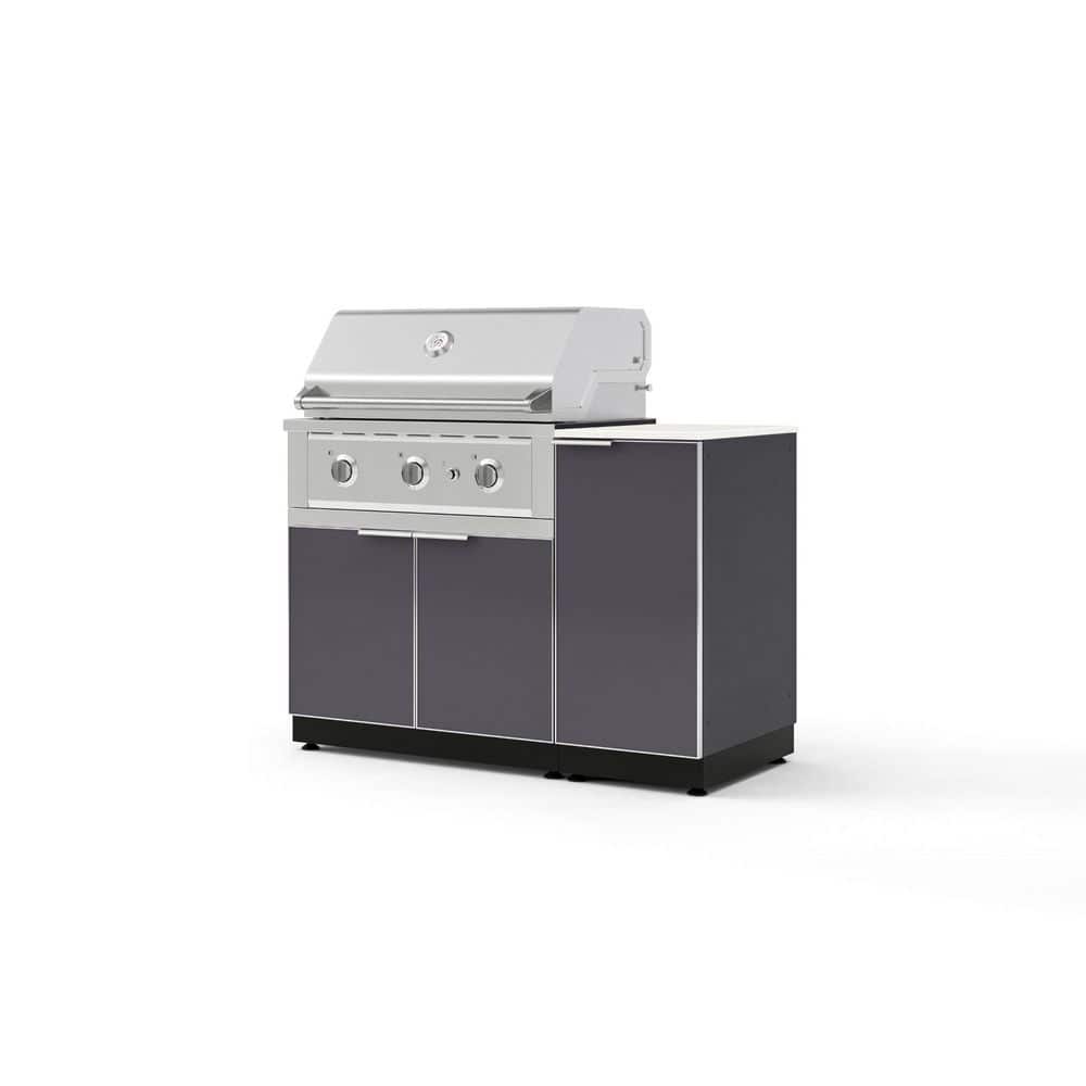 "Outdoor Kitchen 4-Piece 3-Burners Natural Gas Grill Island in Gray w/33"" Performance Grill & Dekton in Aeris-Countertop" price history on PriceWatchPro