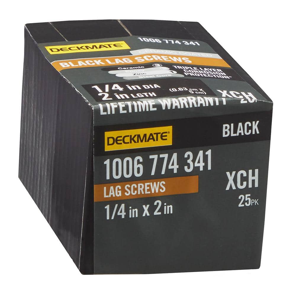 1/4 in. x 2 in. Black Exterior Hex Head Lag Screw (25-Pack) price history on PriceWatchPro