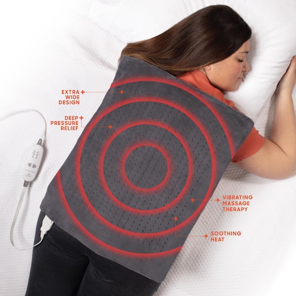 CALMING HEAT 20 in, W x 24 in. D Weighted Massaging Heating Pad XXL-Wide  CWT04106 - The Home Depot