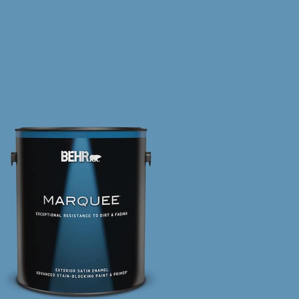 BEHR MARQUEE 1 gal. #MQ5-56 Empire Blue Satin Enamel Exterior Paint & Primer