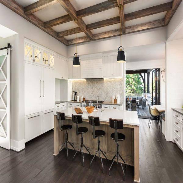 Contemporary Matte Black & Heritage Brass Mini Pendant Light