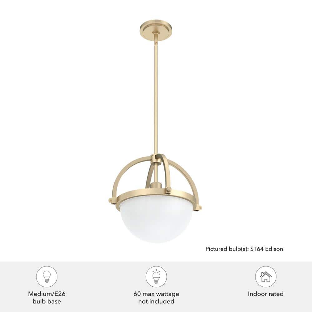 Alturas Gold Globe Pendant Light with White Glass Diffuser