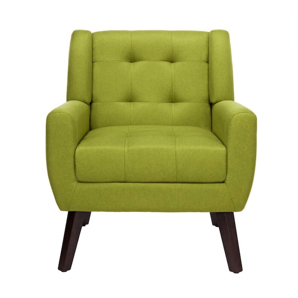 Uixe Green Linen Upholstered Arm Chair (Set of 1)