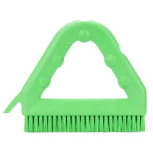 Sparta 9 in. Lime Polyester Tile and Grout Brush (4-Pack)