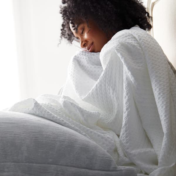 Textured Waffle Cotton and TENCEL™ Lyocell Blanket