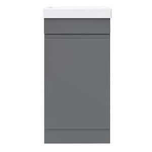 Engel 17-1/2 in. W x 13-1/2 in. D Bath Vanity in Gray Gloss with Porcelain Vanity Top in White with White Basin