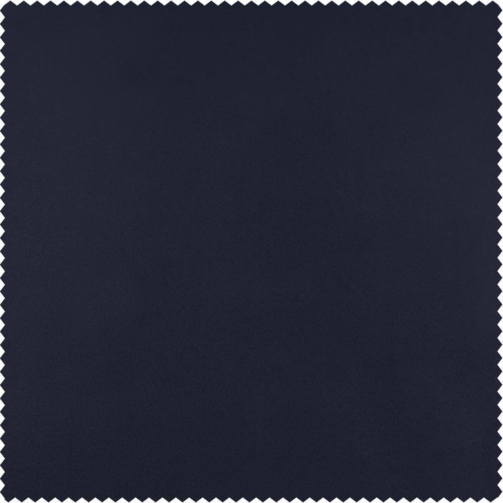 Navy Blue Polyester Blackout Puddle Length Curtain Panel