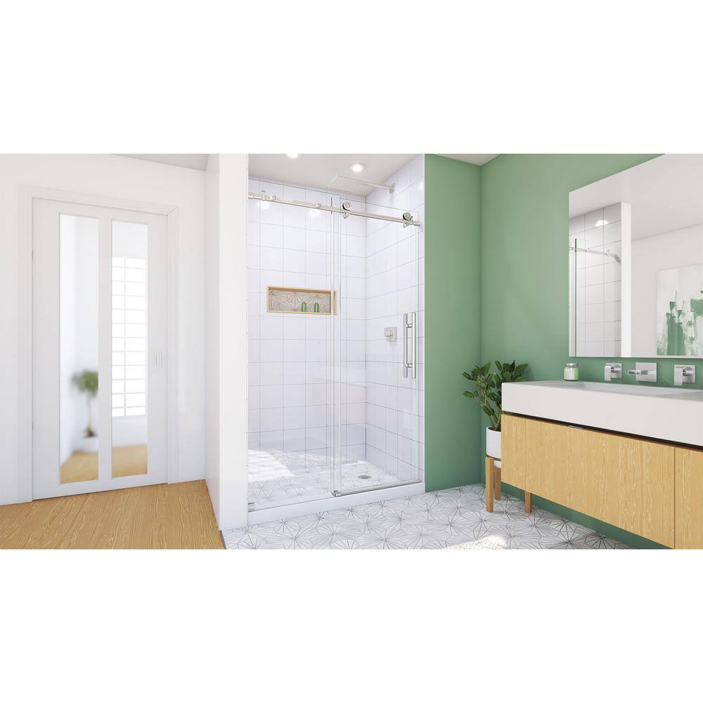 Enigma-X 48'' Frameless Clear Glass Sliding Shower Door