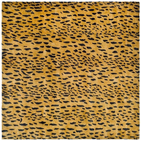 SAFAVIEH Soho Beige/Brown 8 ft. x 8 ft. Square Animal Print Area Rug