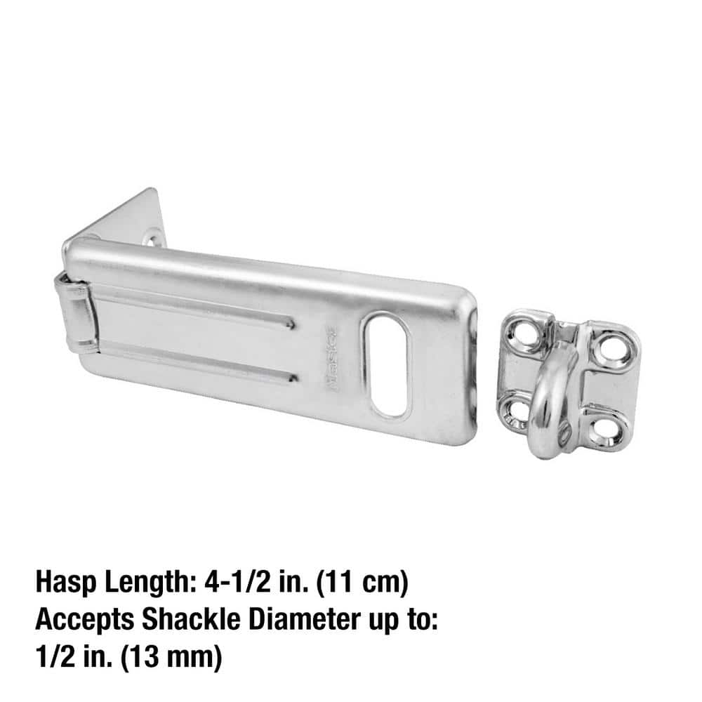 Zinc-Plated Hardened Steel 4-1/2 Inch Security Hasp