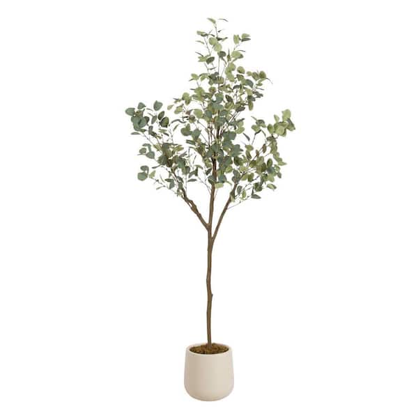 6 ft. Artificial Eucalyptus Tree in Plastic Pot
