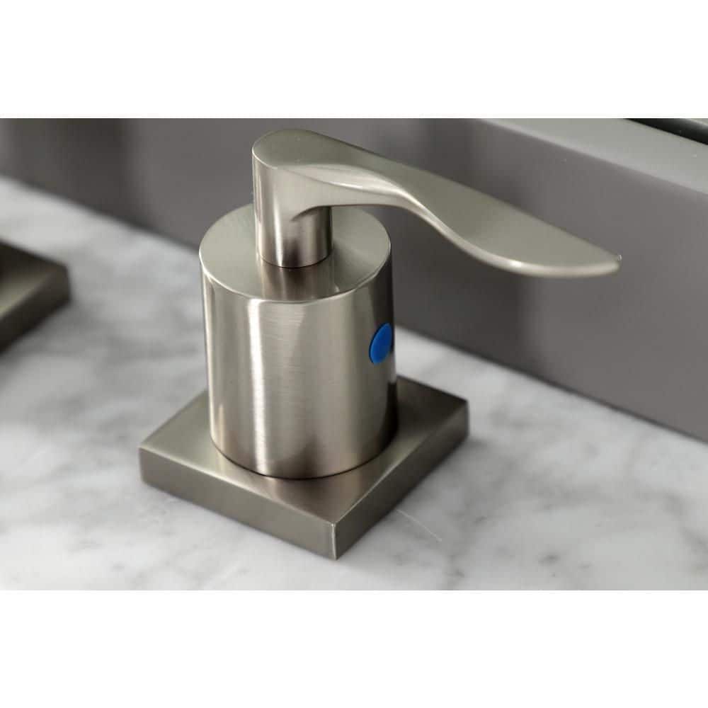 Serena Bold 9'' Modern Widespread Bathroom Faucet in Brushed Nickel