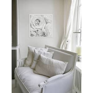 12 in. H x 12 in. W "Soft White Petals" by Sylvia Cook Framed Printed Wall Art