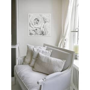 24 in. H x 24 in. W "Soft White Petals" by Sylvia Cook Framed Printed Wall Art