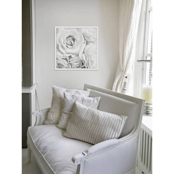 Unbranded 24 in. H x 24 in. W "Soft White Petals" by Sylvia Cook Framed Printed Wall Art