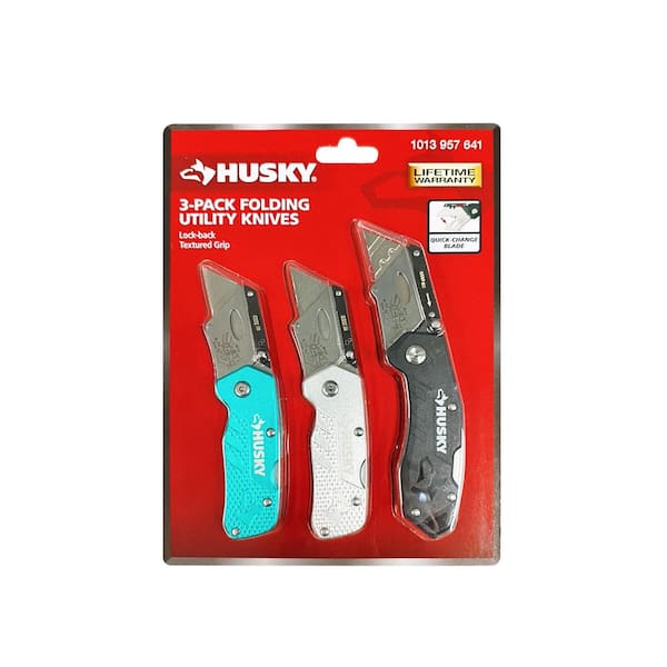 Husky 3pk Lock Back Utility Knife Set