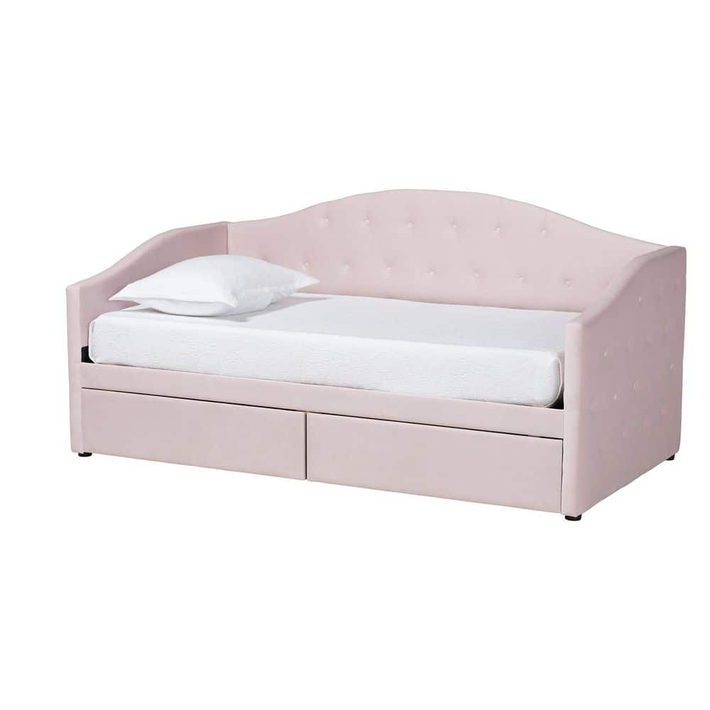 Baxton Studio Mansi Light Pink and Black Full Daybed 219 12358 HD