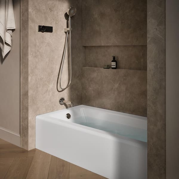 Bellwether 60 in. x 32 in. Soaking Bathtub with Left-Hand Drain in White