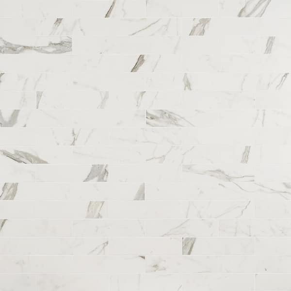 Stazzema Staturio White 3 in. x 12 in. Polished Porcelain Floor and Wall Tile (4.08 sq. ft./Case)