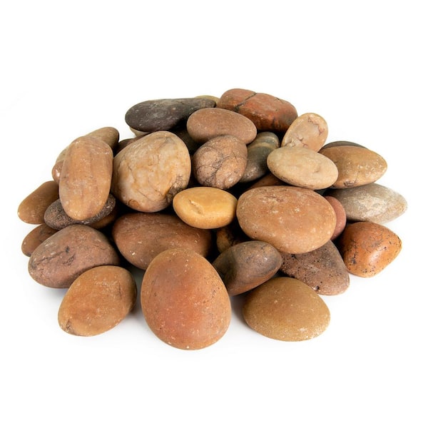 Southwest Boulder & Stone 0.25 cu. ft. 1 in. to 3 in. Sunburst Mexican Beach Pebble Smooth Round Rock for Gardens, Landscapes and Ponds
