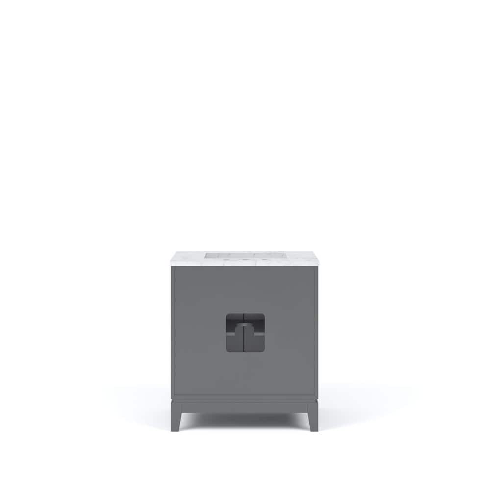 Elizabeth 30" Cashmere Grey Single Bathroom Vanity with Carrara Marble Top
