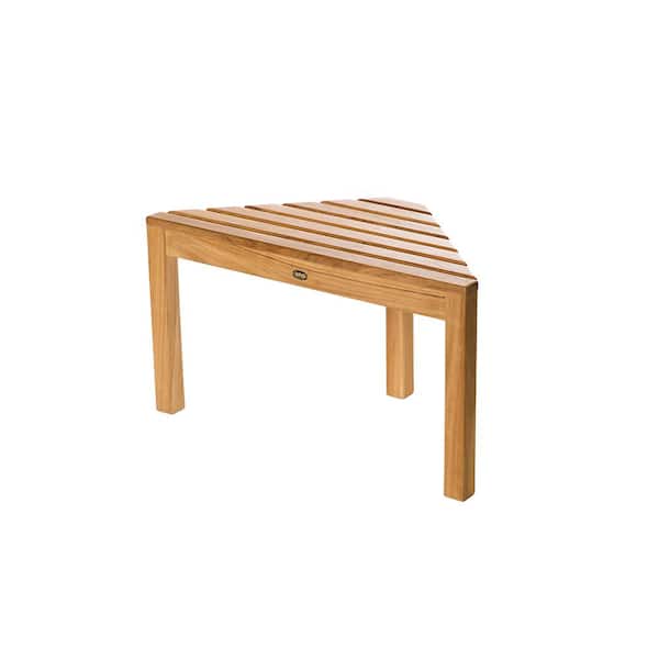 Coach 31.5 in. W x 15.75 in. D x 17.75 in. H Flat Shower Seat in Natural Teak