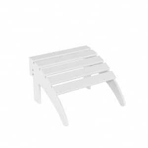 District White Plastic Outdoor Adirondack Chair Folding Ottoman