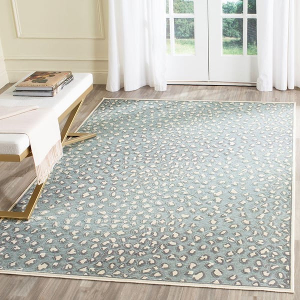 Paradise Cream/Spruce 4 ft. x 6 ft. Border Area Rug