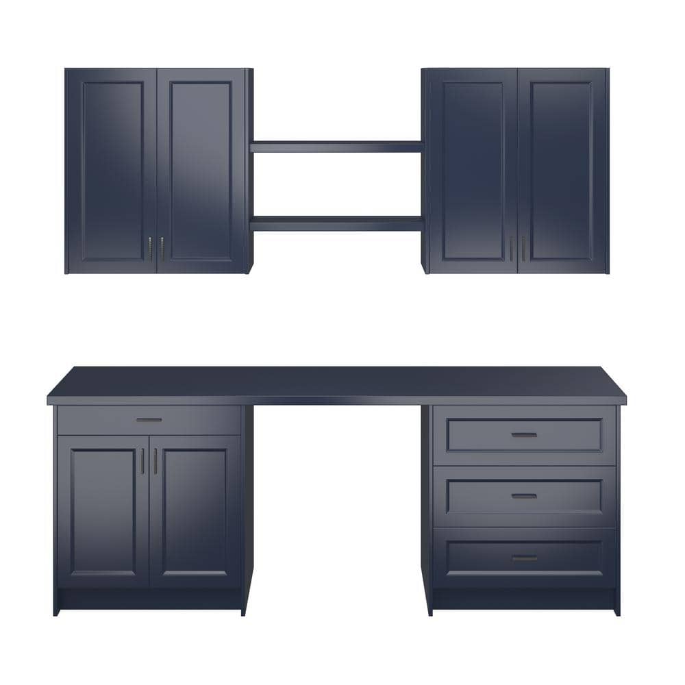 Laramie 92.5 in. W x 89.5 in. H x 24 in. D Painted Blue Shaker Office Base Cabinet Bundle price history on PriceWatchPro