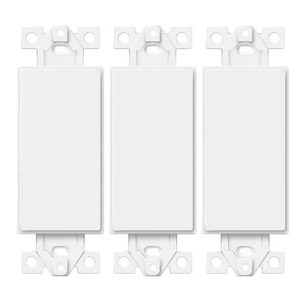 ENERLITES Blank Adapter Insert for Decorator Wall Plates, White (3-Pack)