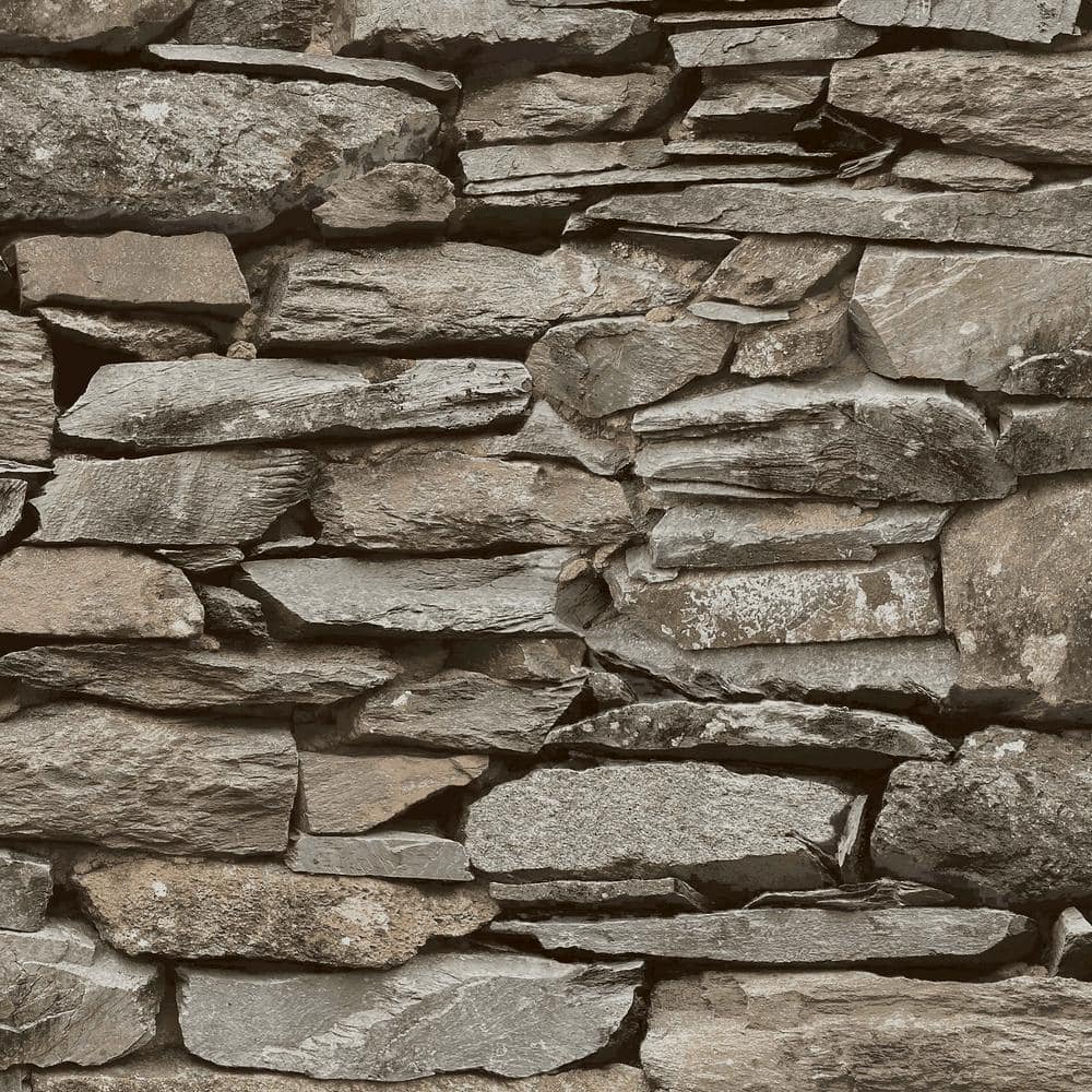 NEXT Ledgestone Wall Neutral Removable Non-Woven Paste the Wall Wallpaper