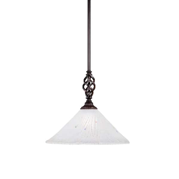 Unbranded Bridgewater 100 W 1-Light Dark Granite Standard Mini Pendant Light with Glass Shade